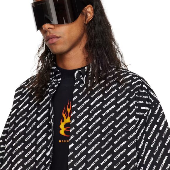 Balenciaga - Runway Black Shield Mask Oversized XL Sunglasses BB0288S - Picture 14 of 15